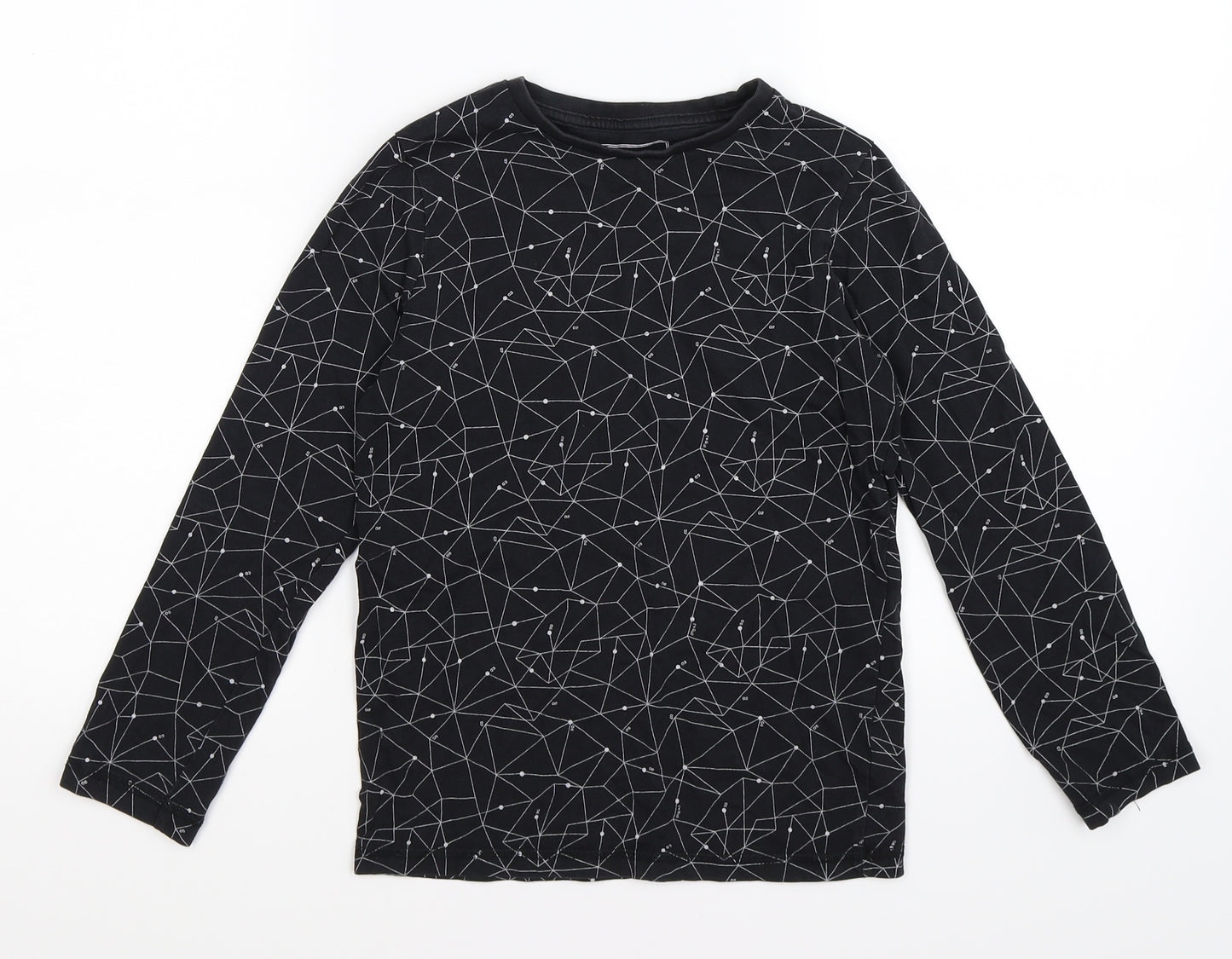 TU Boys Black Geometric  Basic T-Shirt Size 9 Years