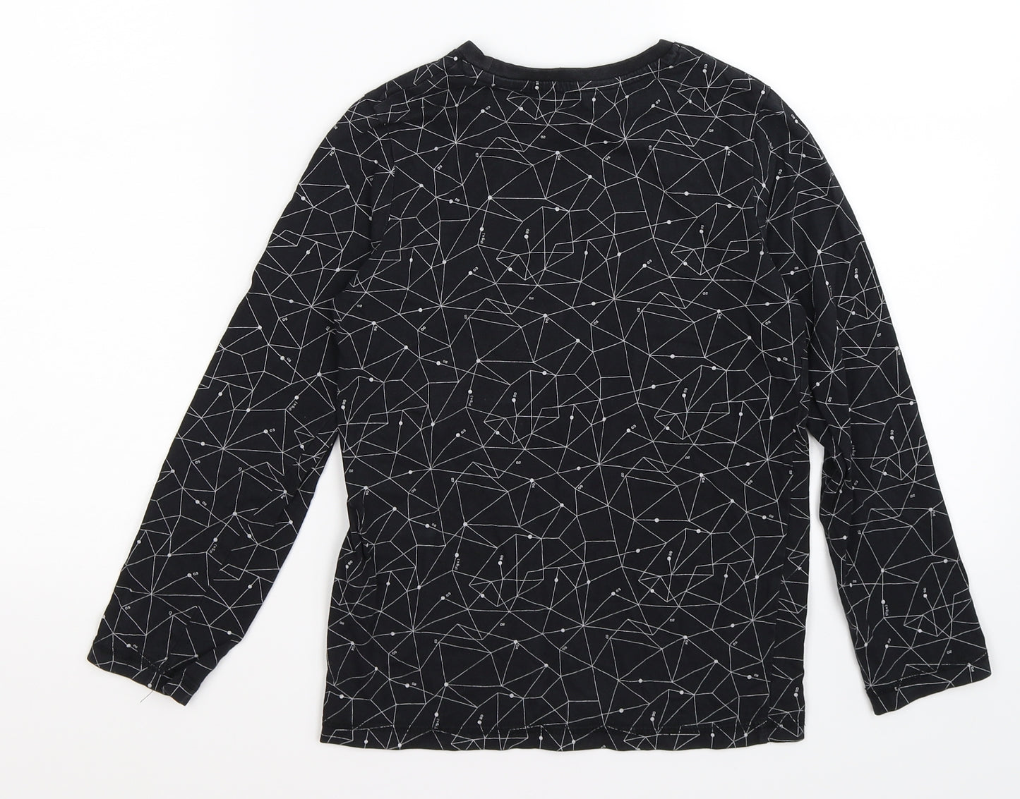 TU Boys Black Geometric  Basic T-Shirt Size 9 Years