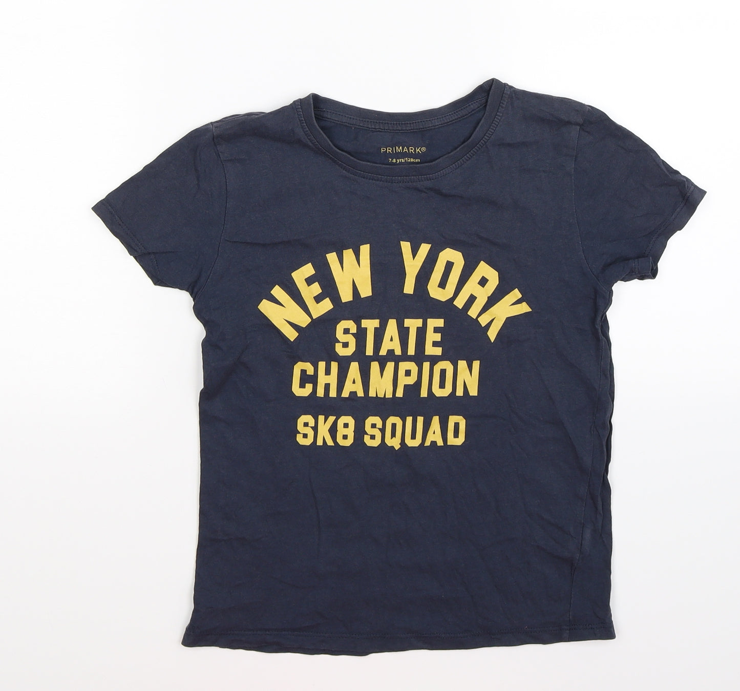 primrk Boys Blue   Basic T-Shirt Size 7-8 Years  - new york