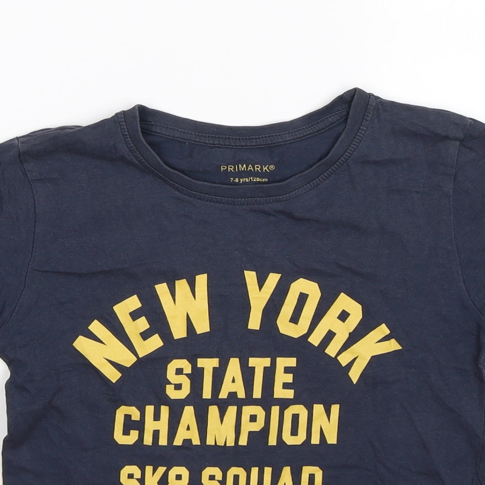 primrk Boys Blue   Basic T-Shirt Size 7-8 Years  - new york