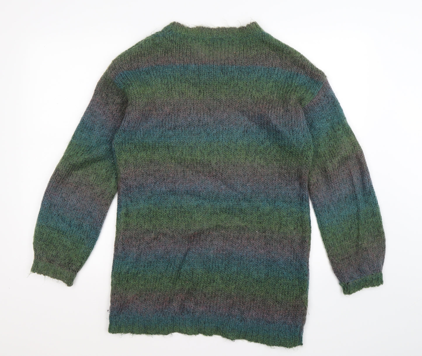 Topshop Womens Green Striped Knit Pullover Jumper Size 8