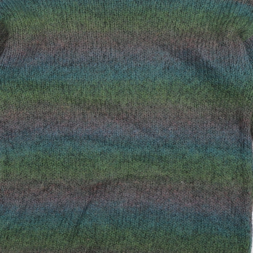 Topshop Womens Green Striped Knit Pullover Jumper Size 8