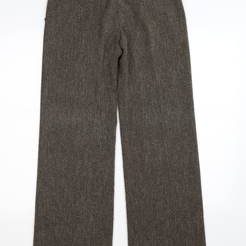 TU Womens Brown Herringbone Knit Snow Pants Trousers Size 8 L28 in - work office formal