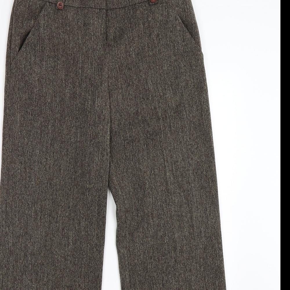 TU Womens Brown Herringbone Knit Snow Pants Trousers Size 8 L28 in - work office formal