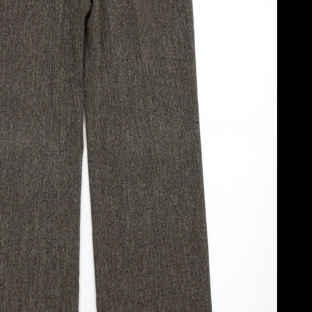 TU Womens Brown Herringbone Knit Snow Pants Trousers Size 8 L28 in - work office formal
