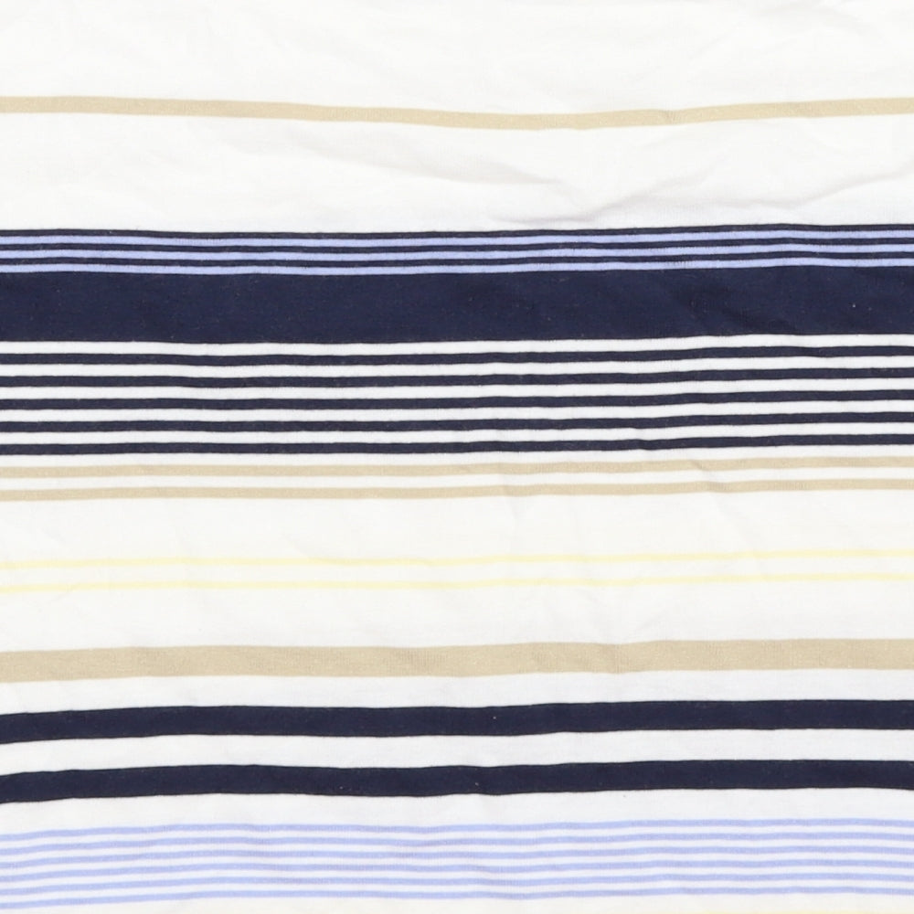 Marks and Spencer Womens White Striped  Basic T-Shirt Size 12
