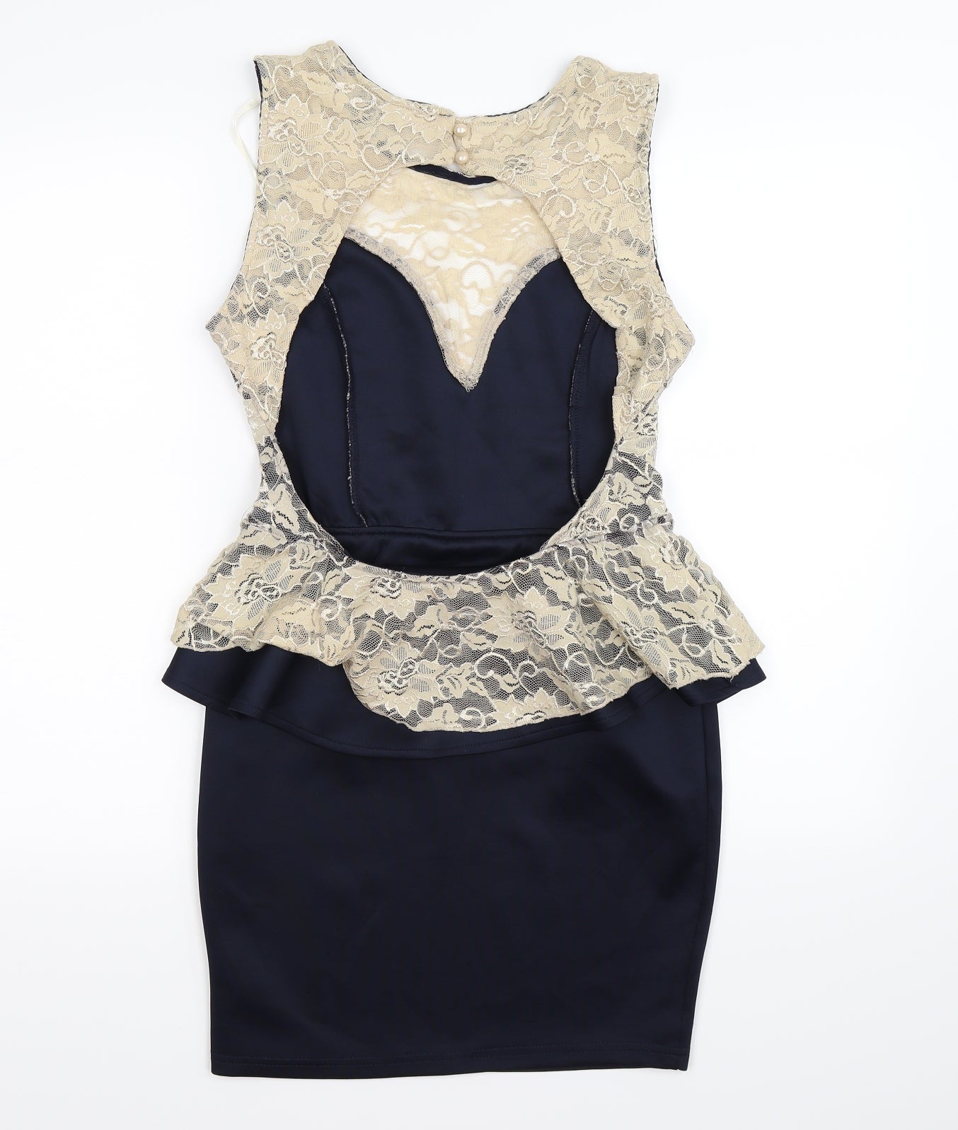 AX Paris Womens Blue Floral Lace Bodycon  Size 12  - peplum