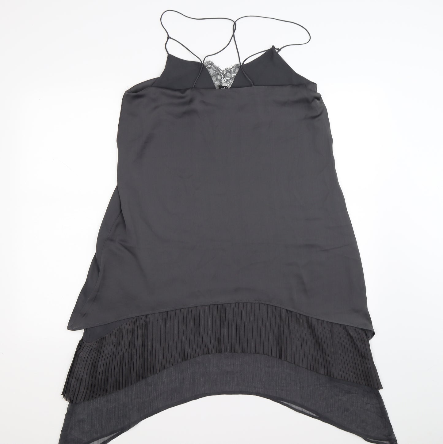 H&M Womens Grey  Satin Slip Dress  Size 12