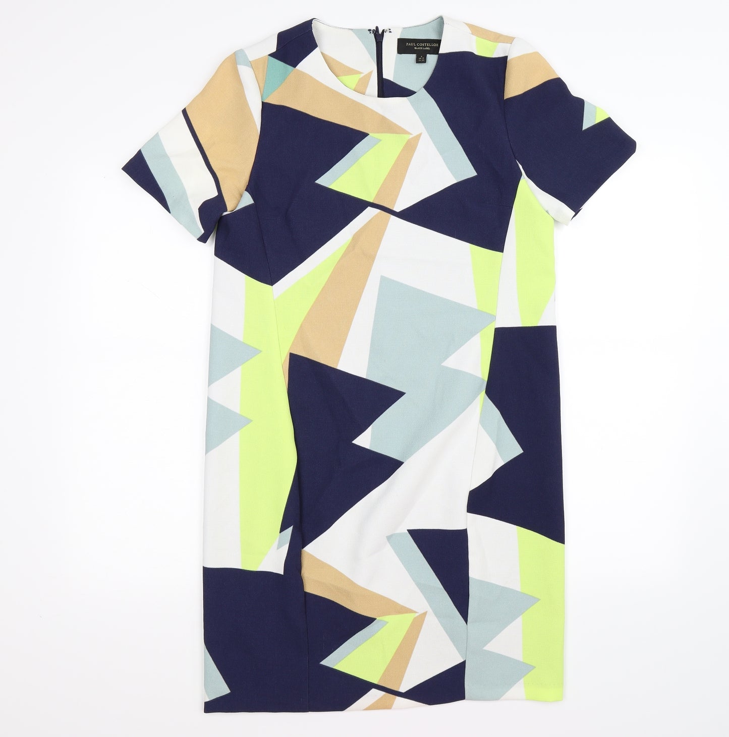 Paul Costelloe Womens Blue Geometric Knit Shift  Size 10