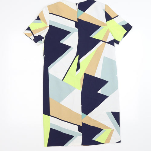 Paul Costelloe Womens Blue Geometric Knit Shift  Size 10