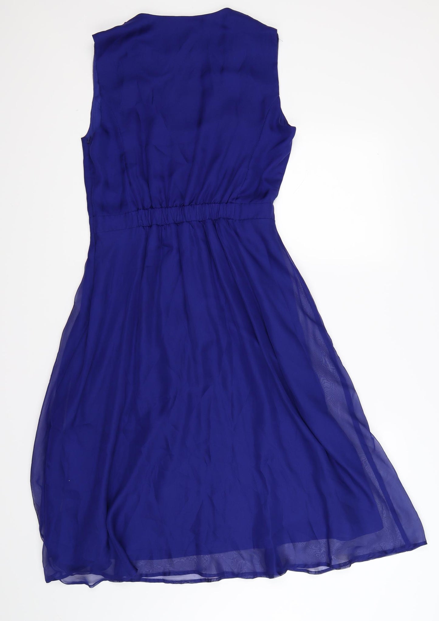 Phase Eight Womens Blue  Satin Fit & Flare  Size 12