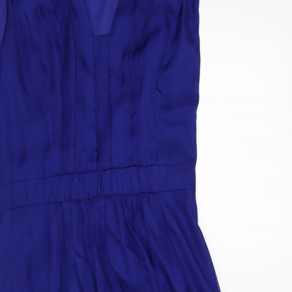 Phase Eight Womens Blue  Satin Fit & Flare  Size 12