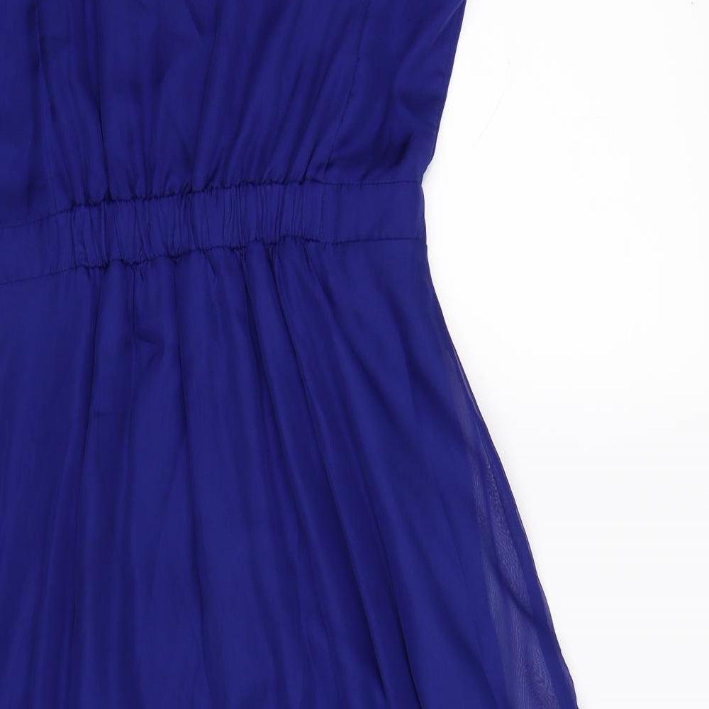 Phase Eight Womens Blue  Satin Fit & Flare  Size 12