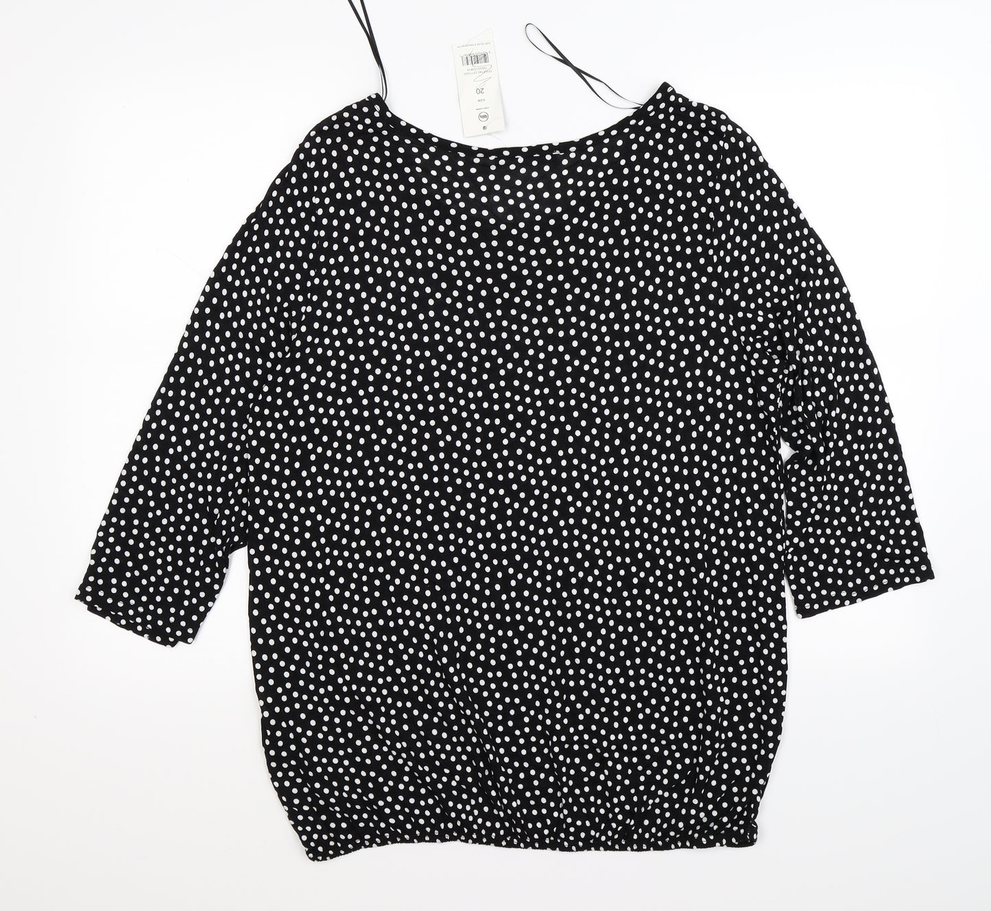 George Womens Black Polka Dot  Tunic T-Shirt Size 20