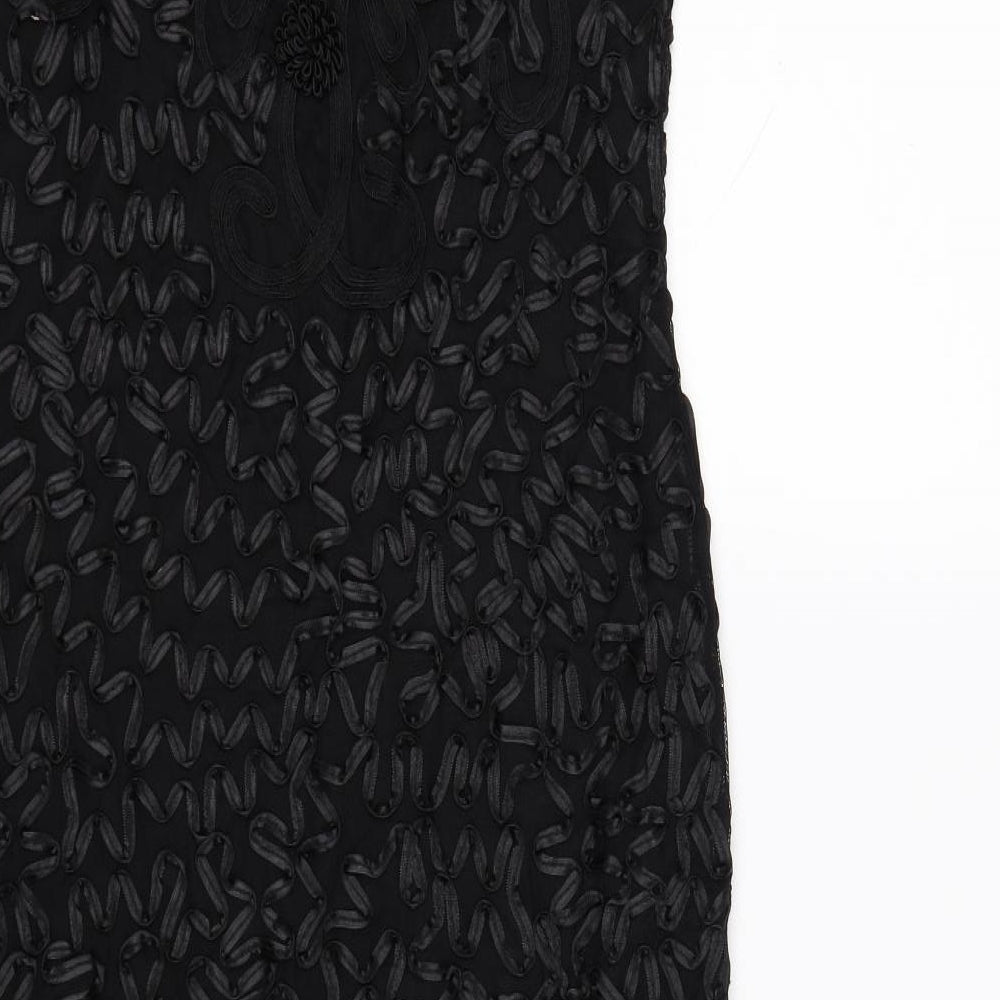 Roman Womens Black Floral Mesh Bodycon  Size S
