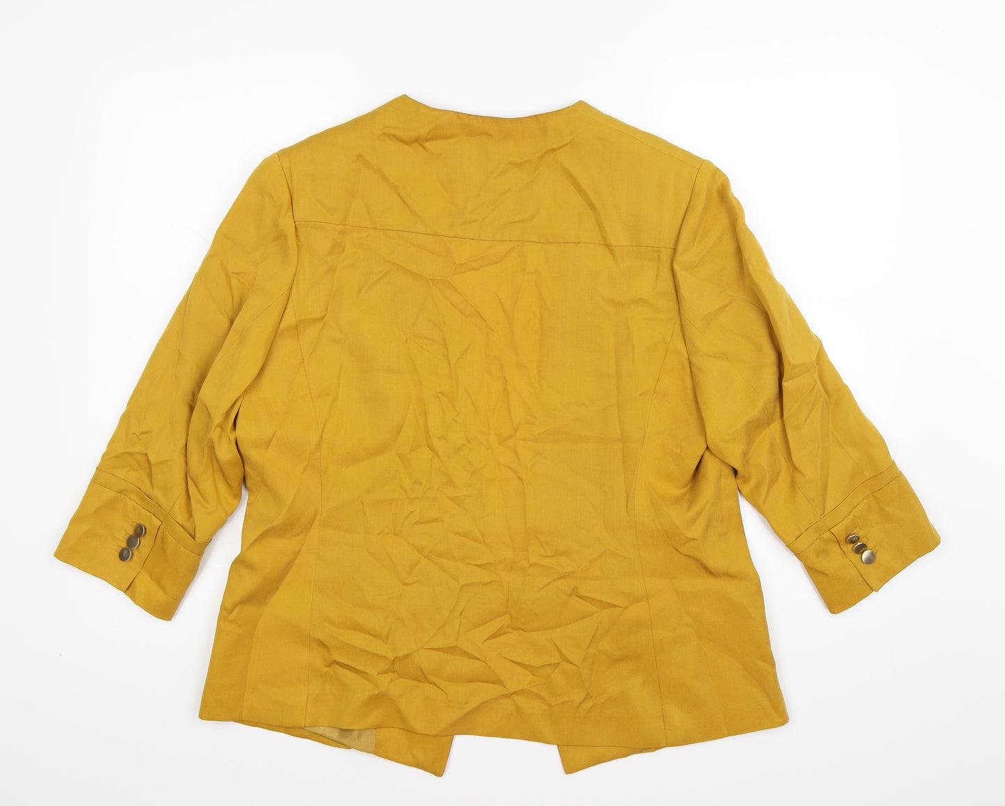 Marks and Spencer Womens Yellow   Jacket Blazer Size 16  - waterfall