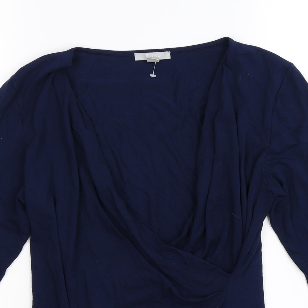 Pure Womens Blue   Wrap Blouse Size 14
