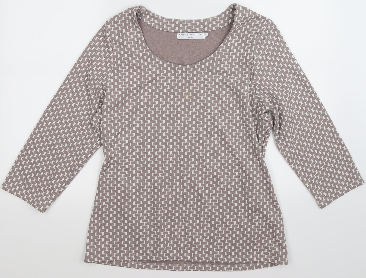 John Lewis Womens Brown Check  Pullover Jumper Size 16
