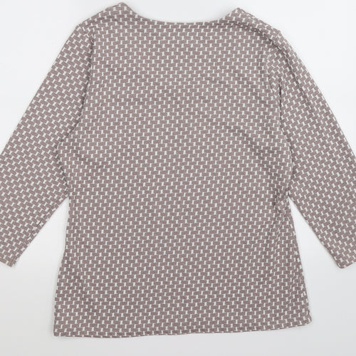 John Lewis Womens Brown Check  Pullover Jumper Size 16