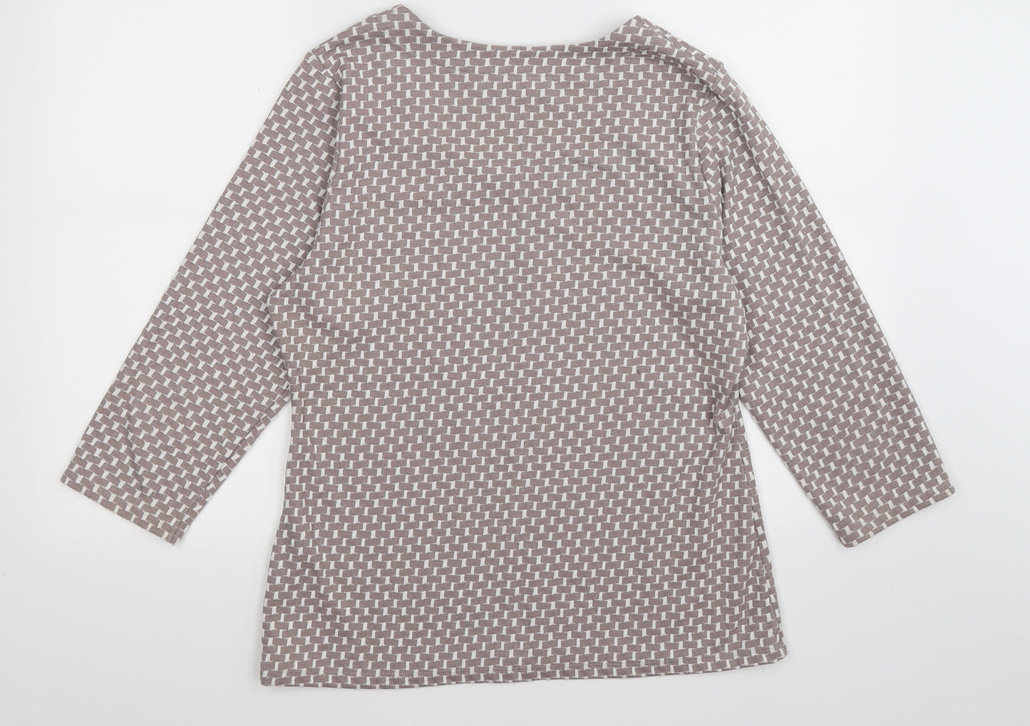 John Lewis Womens Brown Check  Pullover Jumper Size 16