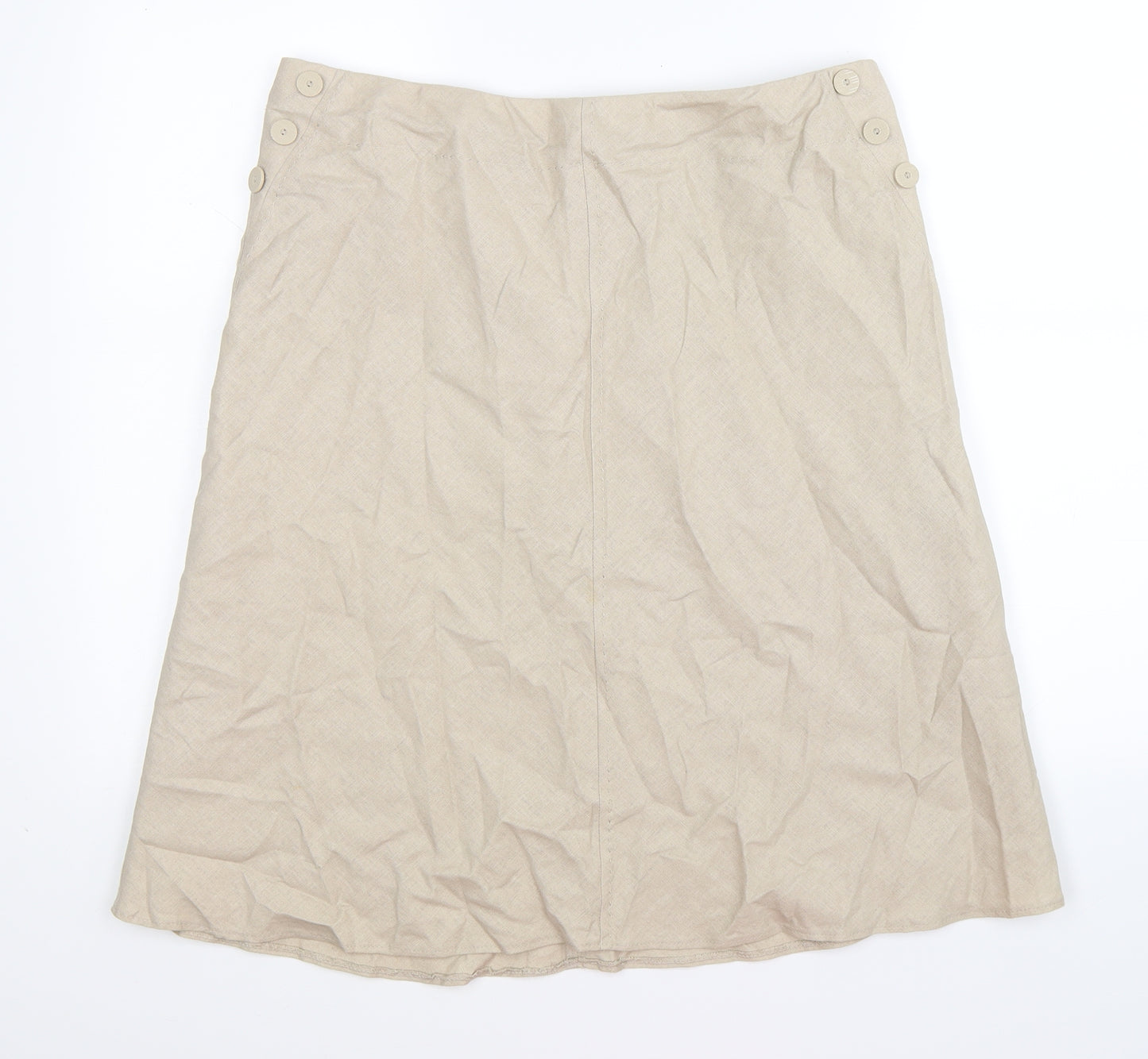 Marks and Spencer Womens Beige   Flare Skirt Size 16