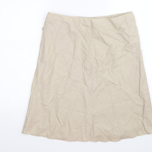Marks and Spencer Womens Beige   Flare Skirt Size 16