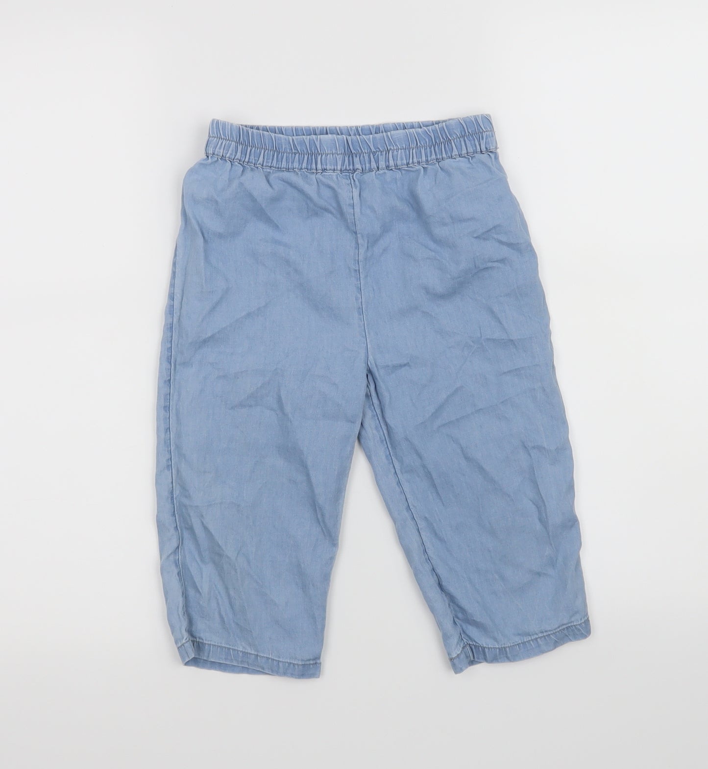 M&S Girls Blue   Cropped Trousers Size 5-6 Years