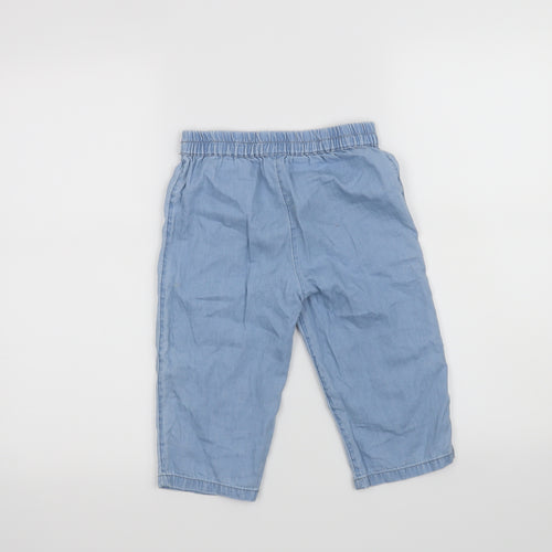 M&S Girls Blue   Cropped Trousers Size 5-6 Years
