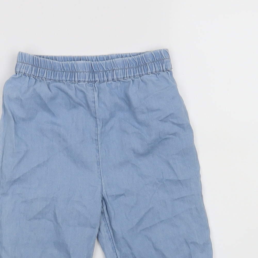 M&S Girls Blue   Cropped Trousers Size 5-6 Years