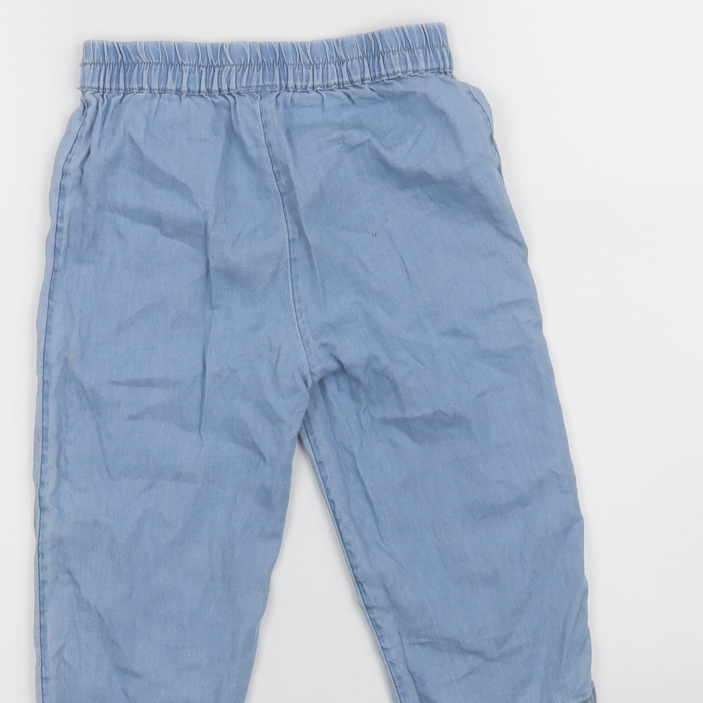 M&S Girls Blue   Cropped Trousers Size 5-6 Years