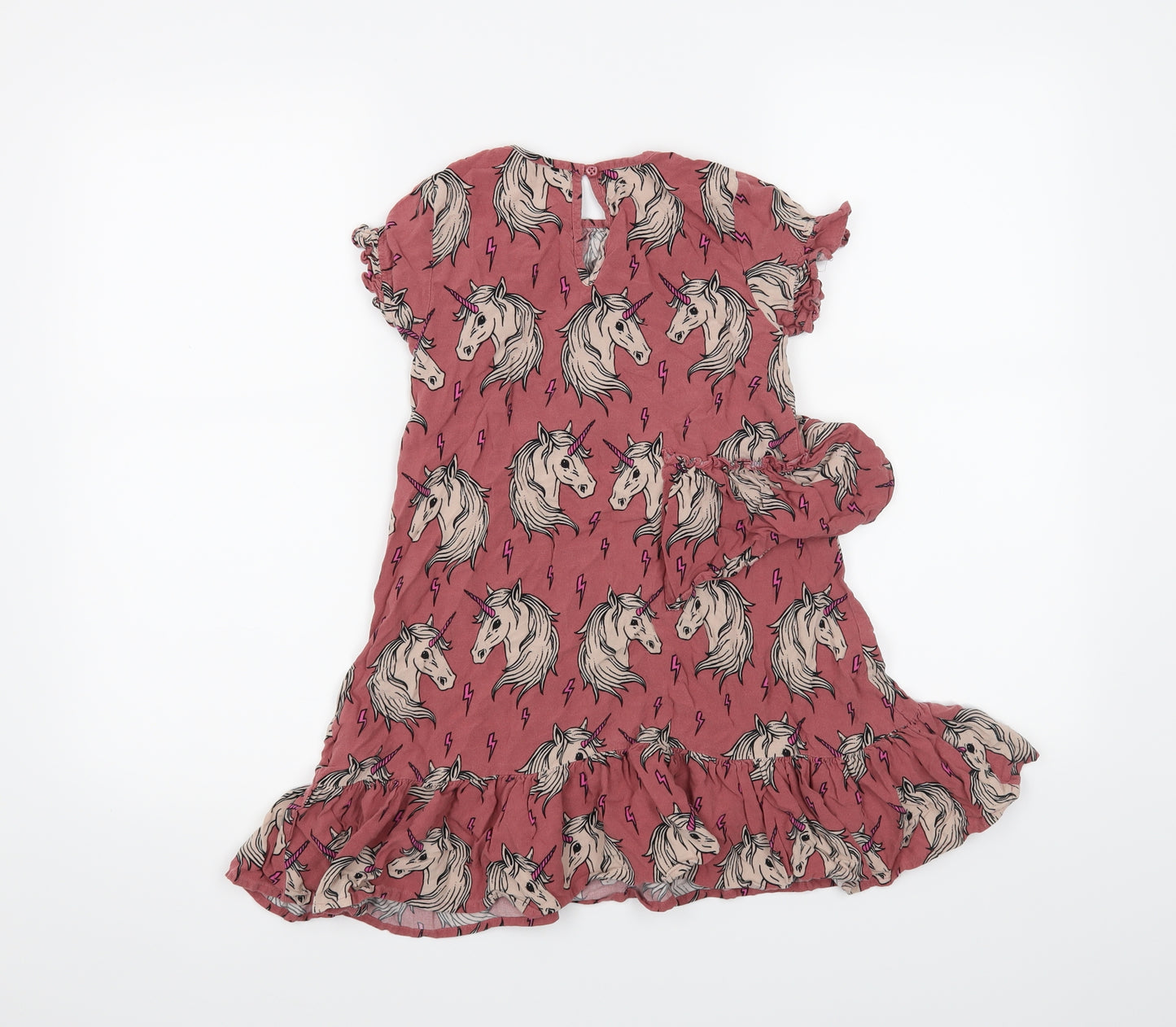 NEXT Girls Pink Animal Print  A-Line  Size 7 Years