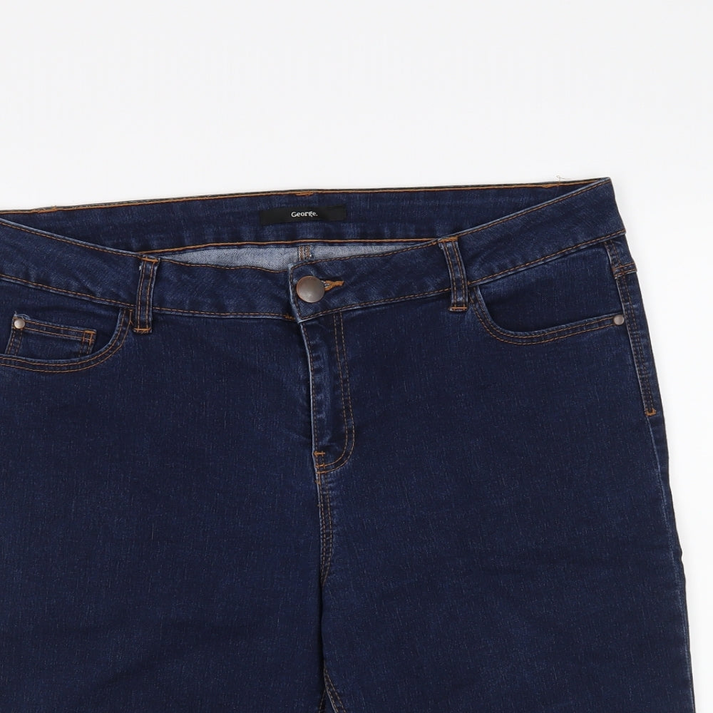 George Womens Blue   Boyfriend Shorts Size 16
