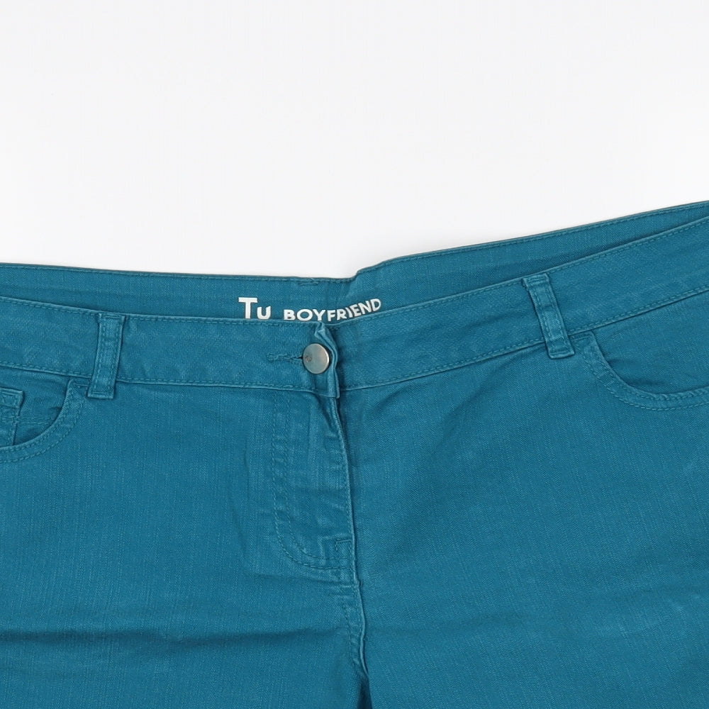 TU Womens Blue   Boyfriend Shorts Size 16