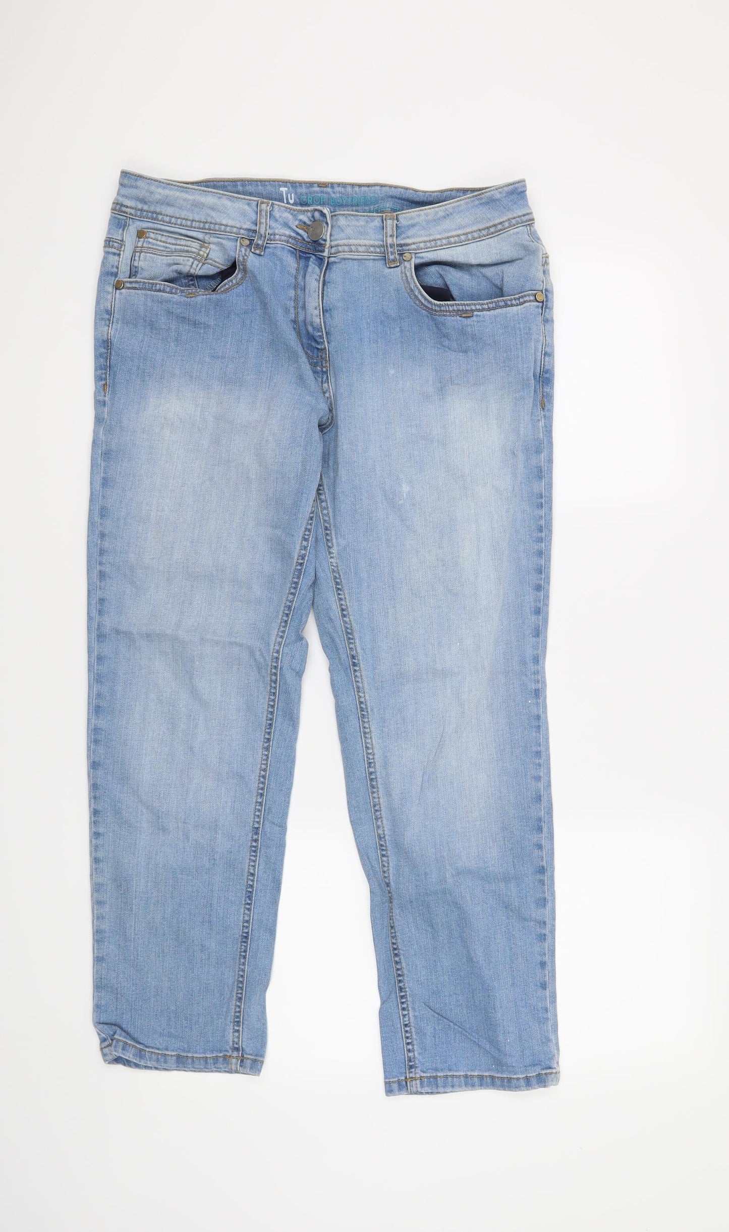 TU Womens Blue   Cropped Jeans Size 12 L26 in