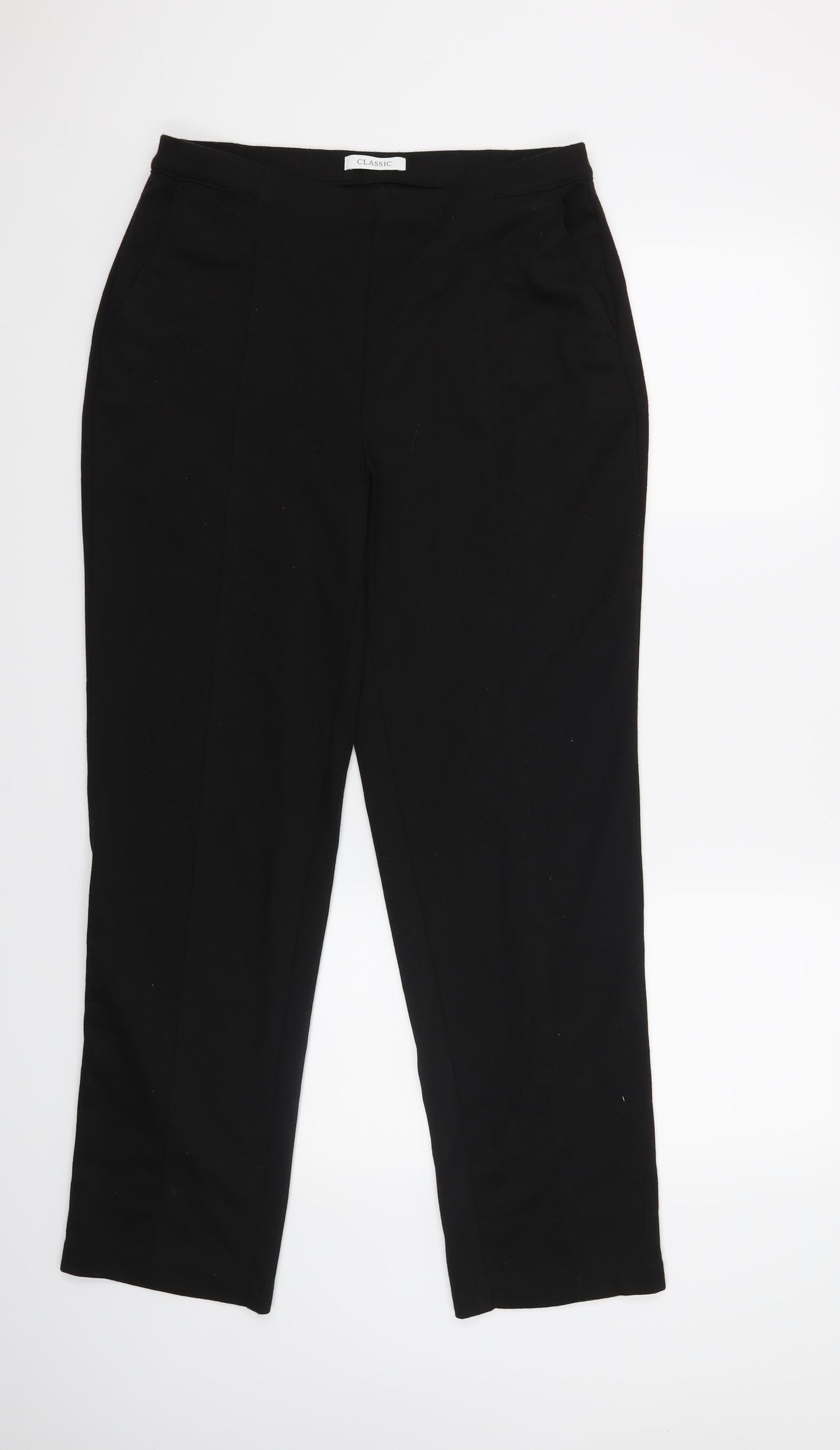 M&S Womens Black   Cropped Trousers Size 12 L28 in