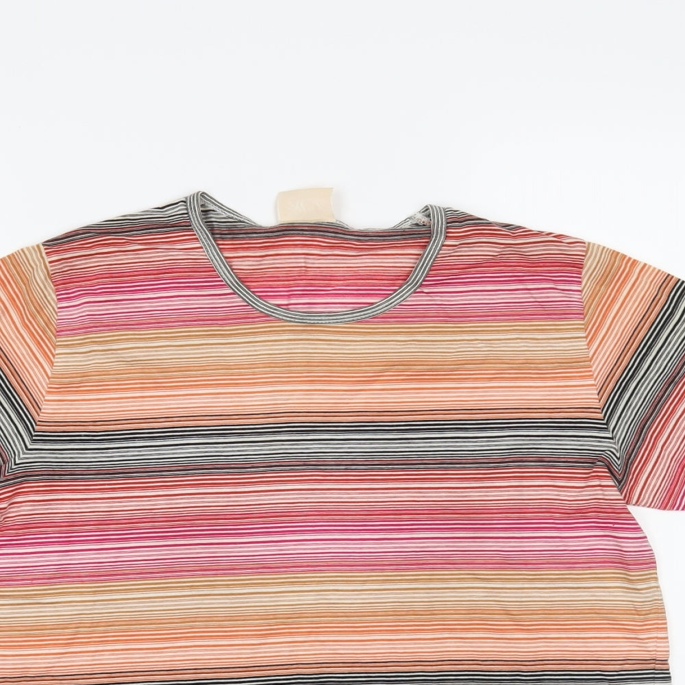 Country Casuals Womens Pink Striped  Basic T-Shirt Size M