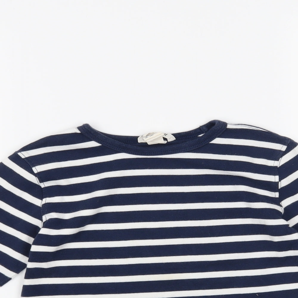 H&M Boys Blue Striped  Basic T-Shirt Size 7-8 Years