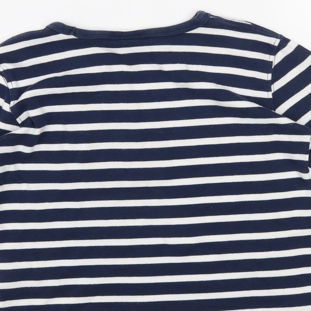 H&M Boys Blue Striped  Basic T-Shirt Size 7-8 Years