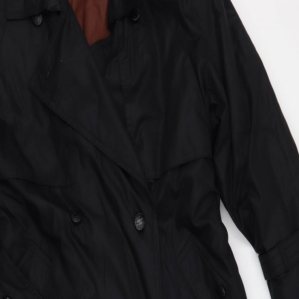 Preworn Womens Black   Trench Coat Coat Size 10