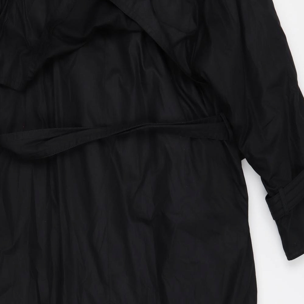 Preworn Womens Black   Trench Coat Coat Size 10
