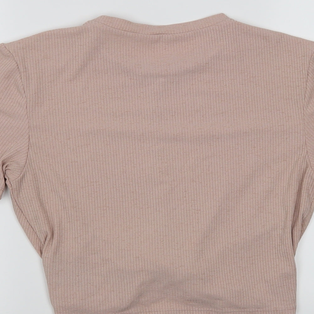 H&M Womens Pink   Cropped T-Shirt Size M