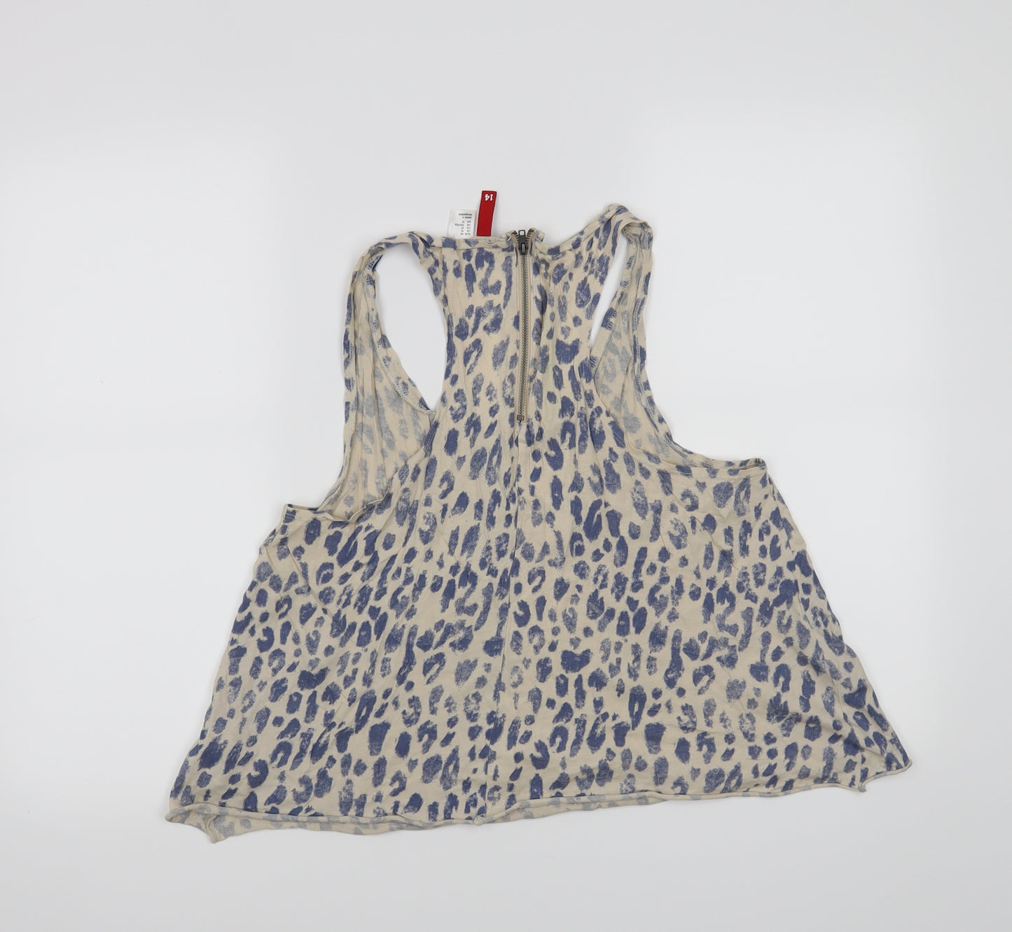 H&M Womens Blue Animal Print  Cropped Tank Size 12