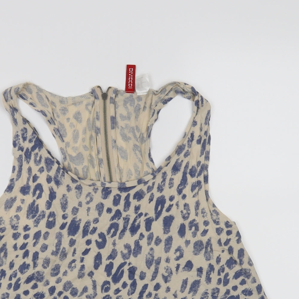 H&M Womens Blue Animal Print  Cropped Tank Size 12