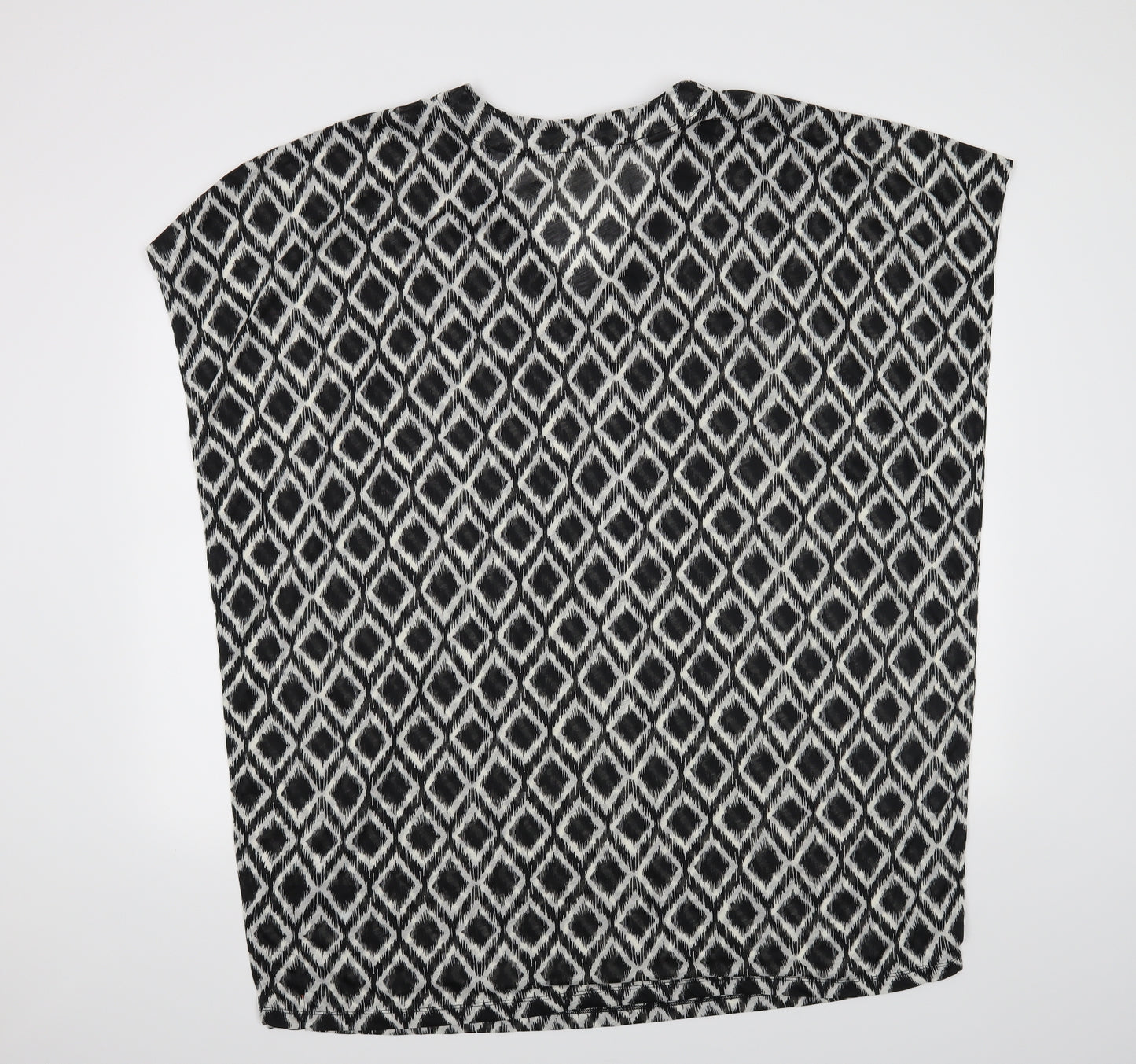 H&M Womens Black Argyle/Diamond  Basic Blouse Size L