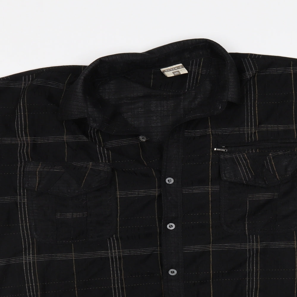 Green G Mens Black    Button-Up Size 2XL