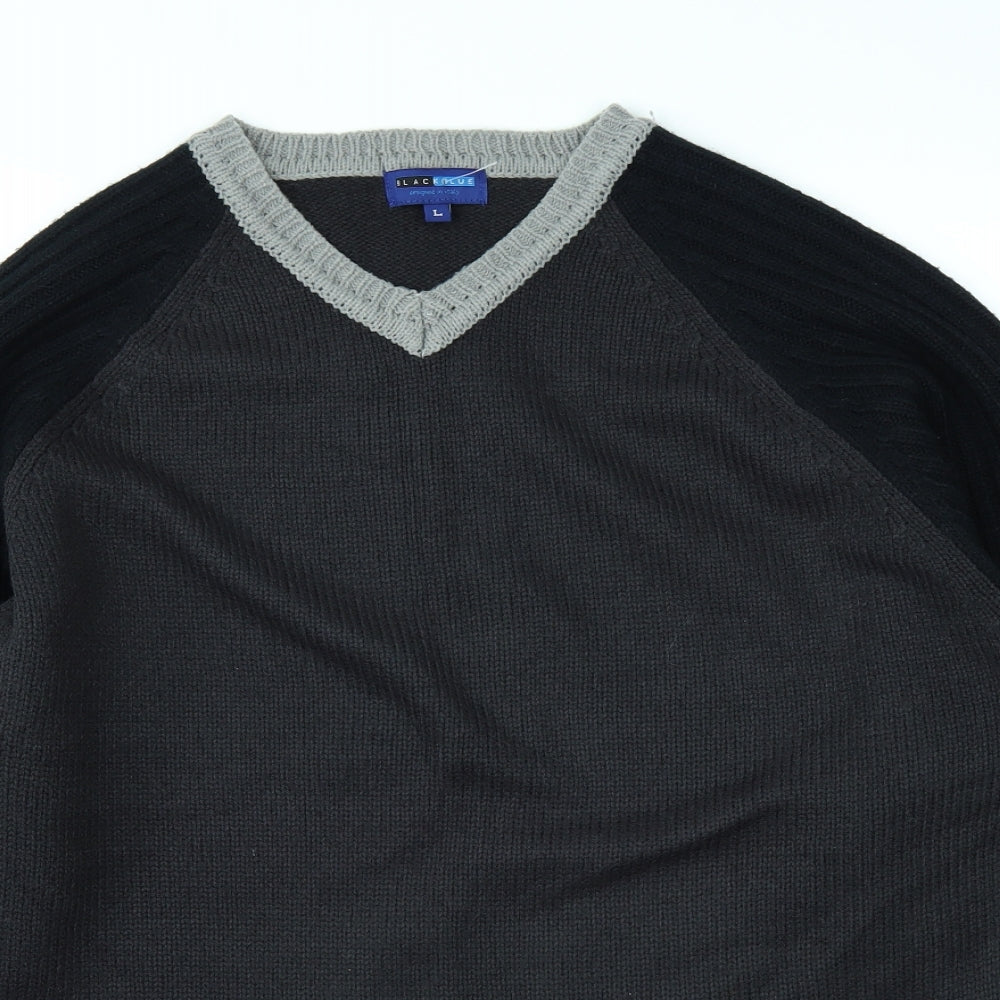 Blackblue Mens Black   Pullover Jumper Size L