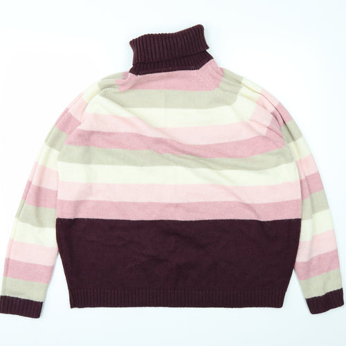 Casual Comfort Womens Pink Striped  Pullover Jumper Size 20