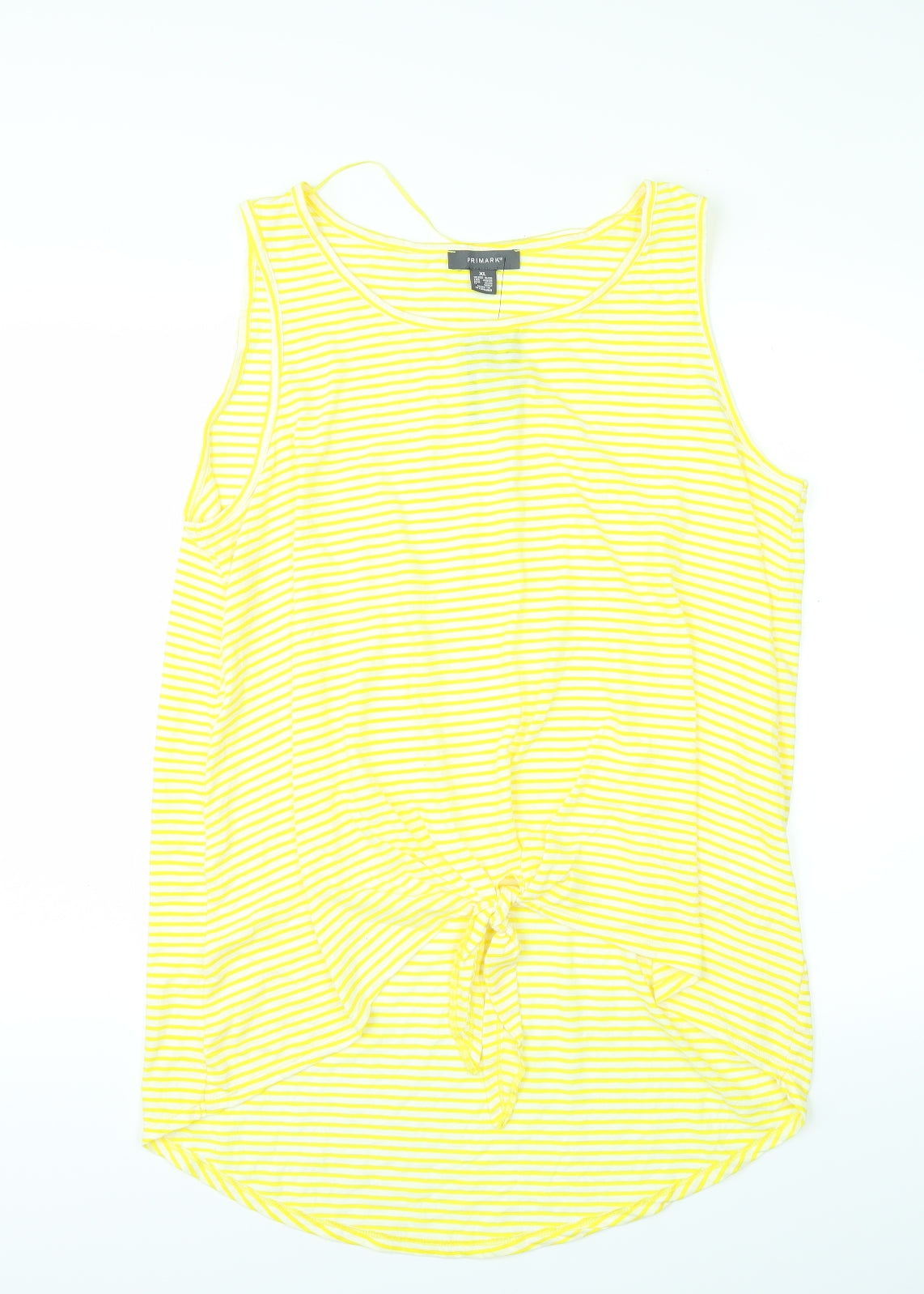 Primark Womens Yellow Striped  Basic T-Shirt Size XL