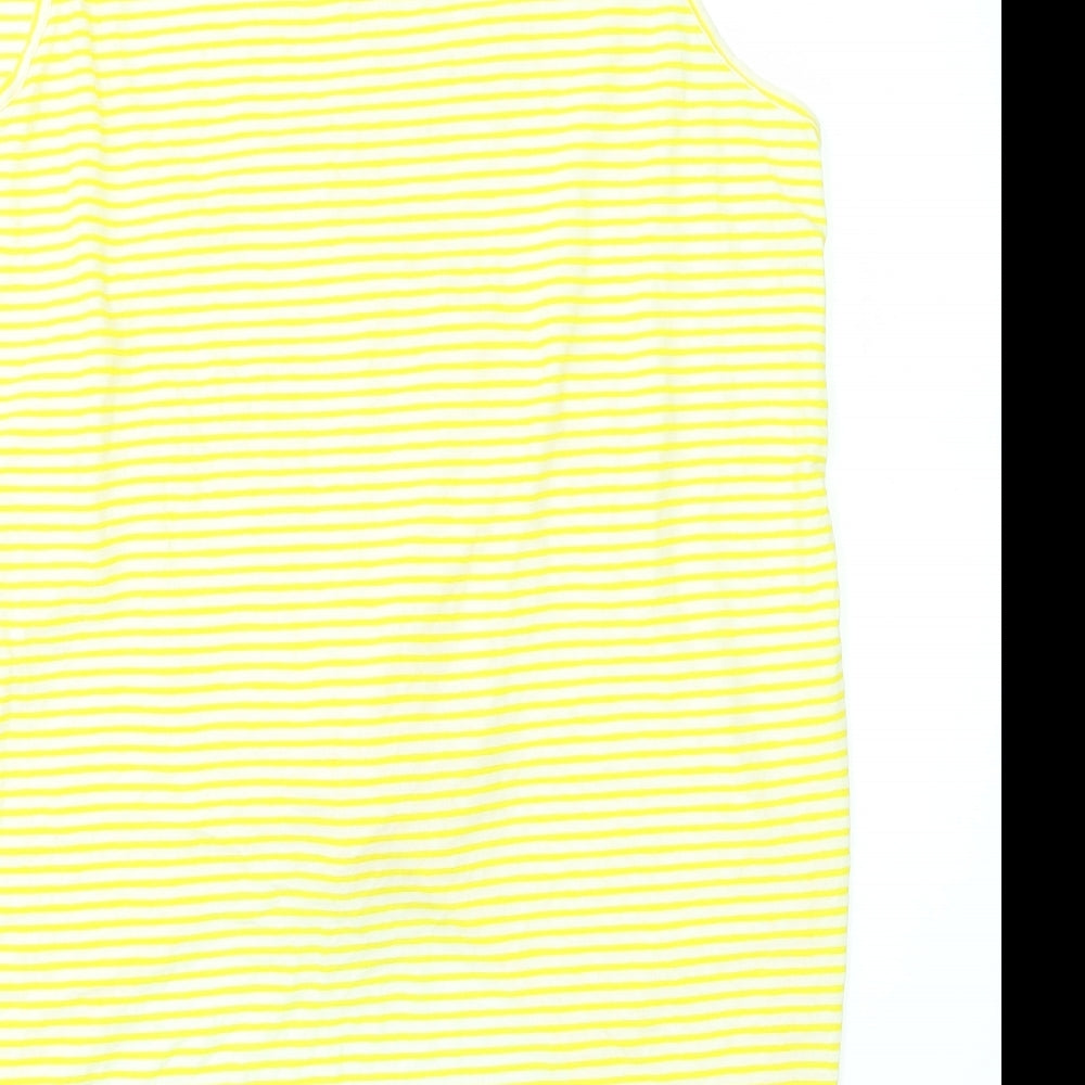 Primark Womens Yellow Striped  Basic T-Shirt Size XL