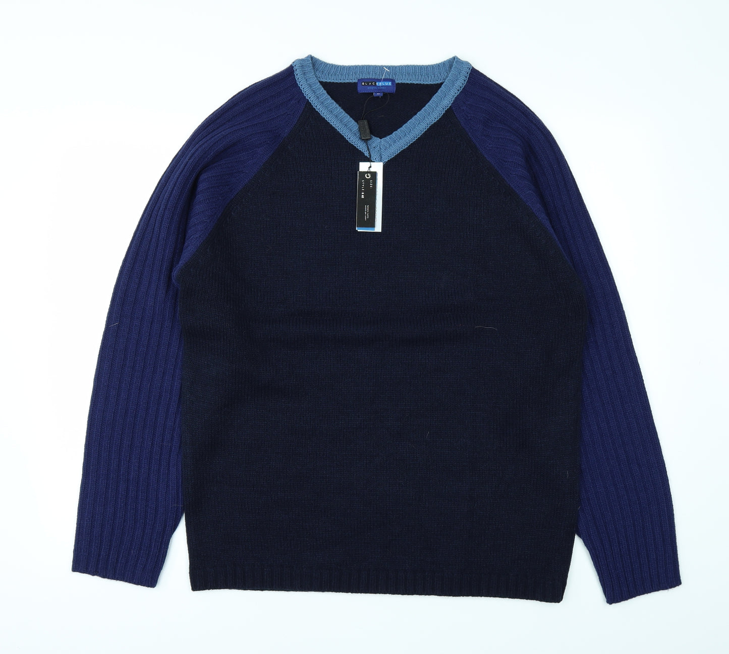 Black Blue Mens Blue   Pullover Jumper Size L
